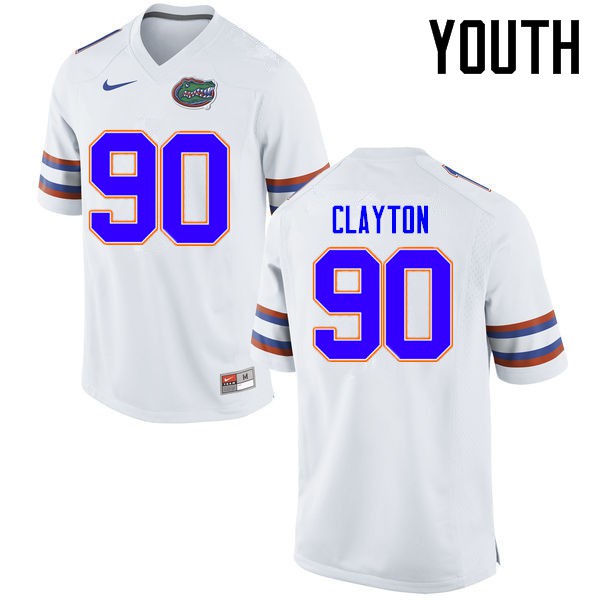 Florida Gators Youth #90 Antonneous Clayton College Football Jerseys White